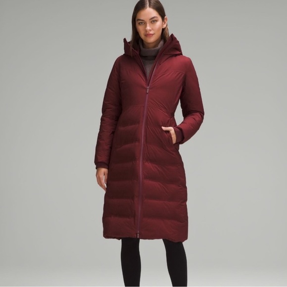 Lululemon Sleet Street Long Jacket - Red Merlot